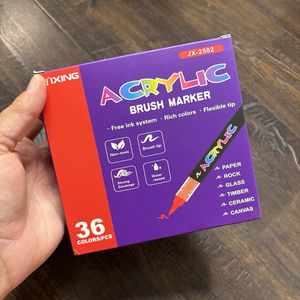 36 Colors Acrylic Paint Marker Pens Drawing Markers Set Waterproof Gift US